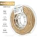 AMOLEN 3D Printer Filament, Wood Color 1.75mm PLA Filament +/- 0.03 mm, 0.5 LBS, Includes Sample Shining Silver &White Flexible Filament.
