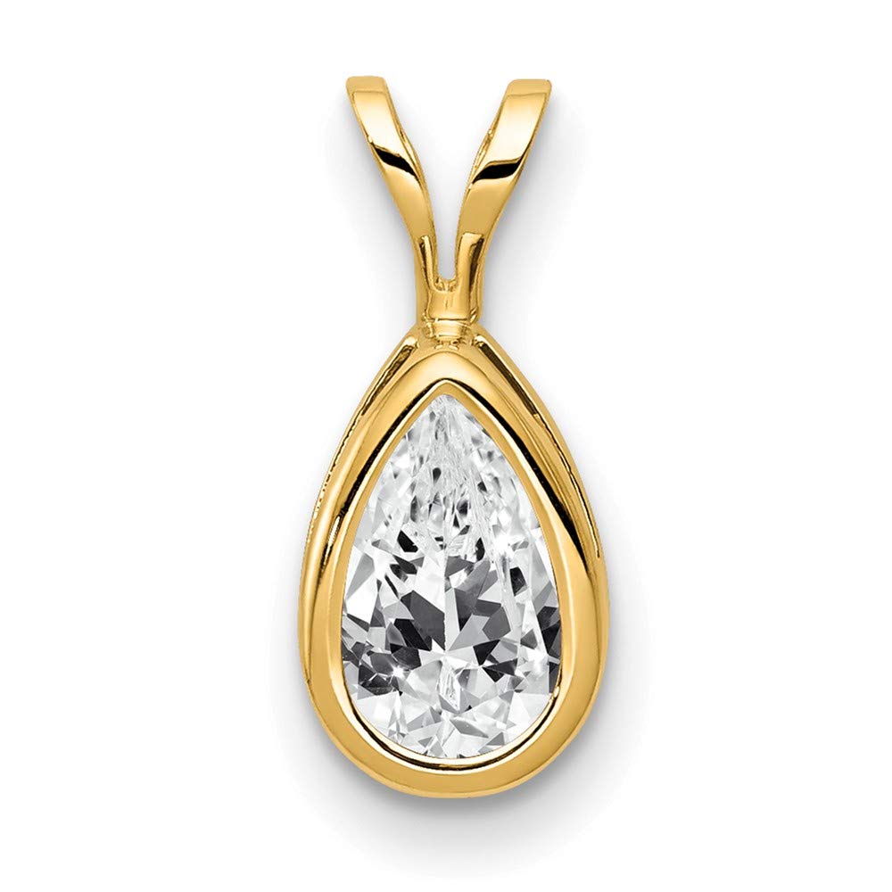Women 14K 8X5mm Pear Cubic Zirconia 