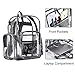 Clear Transparent PVC School Backpack, Heavy Duty Clear Backpack with Laptop Compartment for Work, Security, Sporting Events