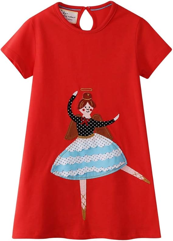 Amazon 女の子 ワンピース 子供服半袖ワンピース ドレス フ漫画のコットンキッズユニコーンサマードレス2 7歳 ワンピース チュニック 通販