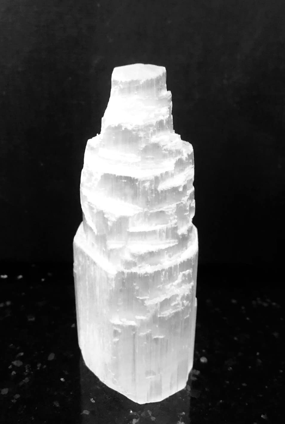 crystalmiracle Natural Selenite 3.5" SKYSCRAPPER Tower Gemstone Crystal Healing FENG Shui Reiki Wellness Handcrafted