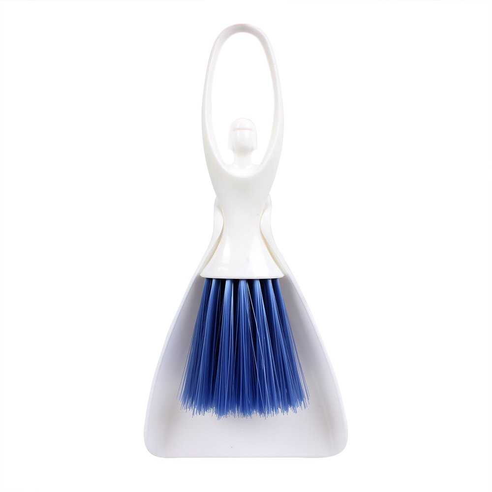 JSCARLIFE Mini Dust Pan And Brush Set 2 in 1, Small Broom and Dustpan Set the Best Mini Hand Broom,Blue …