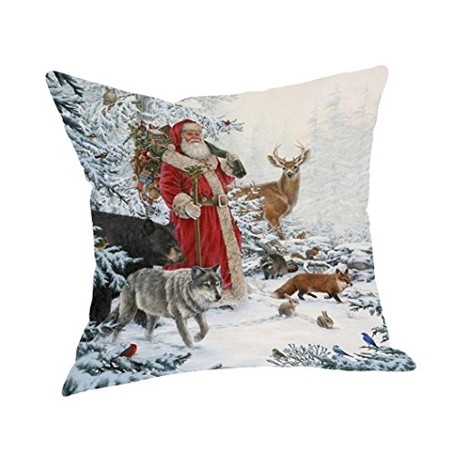 GBSELL Pillow Cover Joyous Christmas Pillow Case Sofa Cover Home Decor,18″x18″ (D)