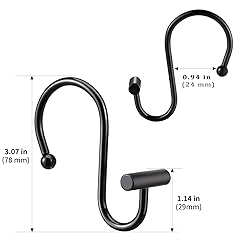 CHICTIE Black Shower Curtain Hooks