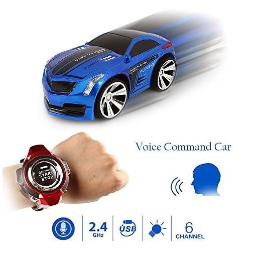 Babrit Smart Watch Voice Control RC Car Creative Voice-activated RC Vehicles Scratch Resistance Intelligent Commanded by Voice Remote Control Car - Image 6