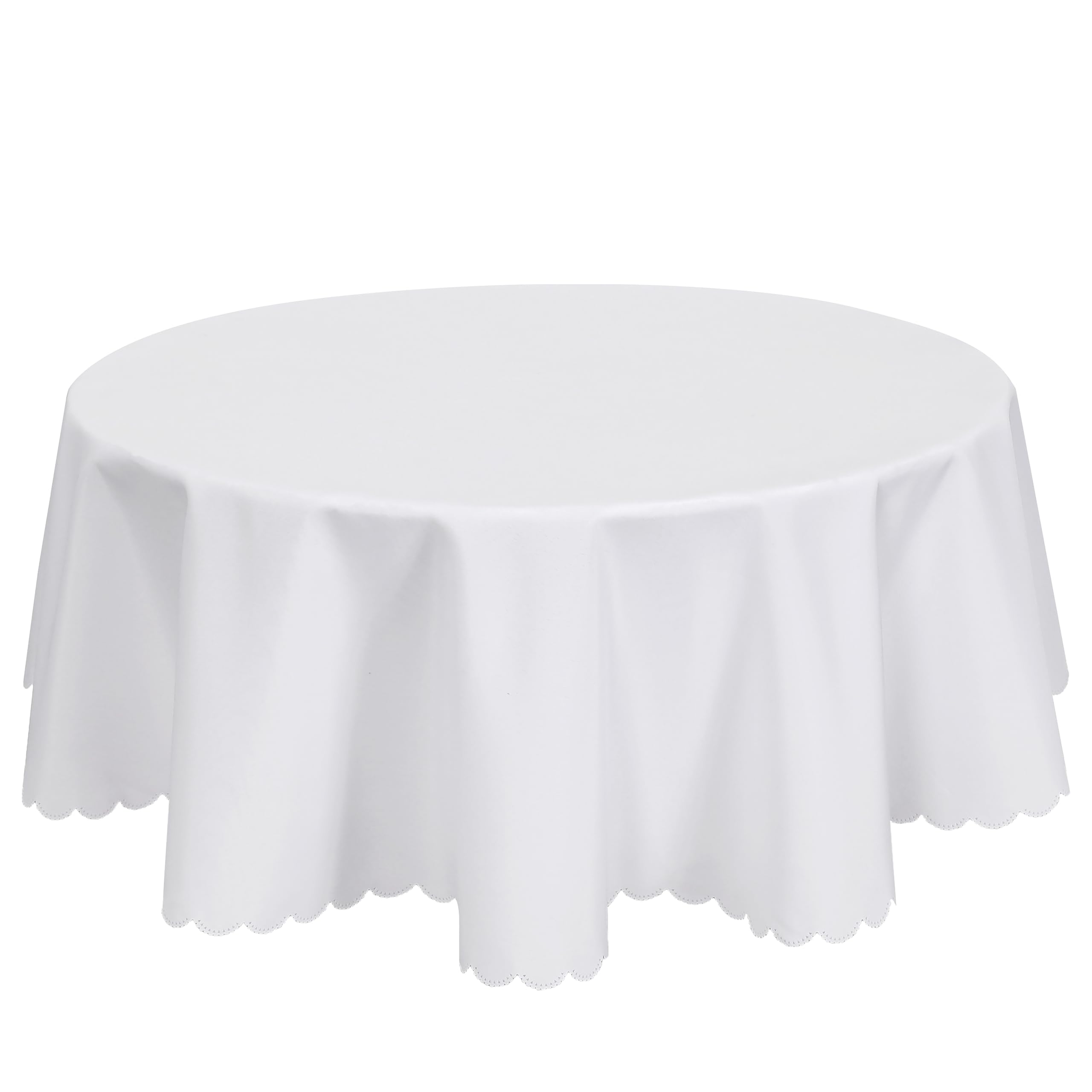 Home Direct Quality Round Fabric Tablecloth Table Cloth Table Cover 140cm 55" White