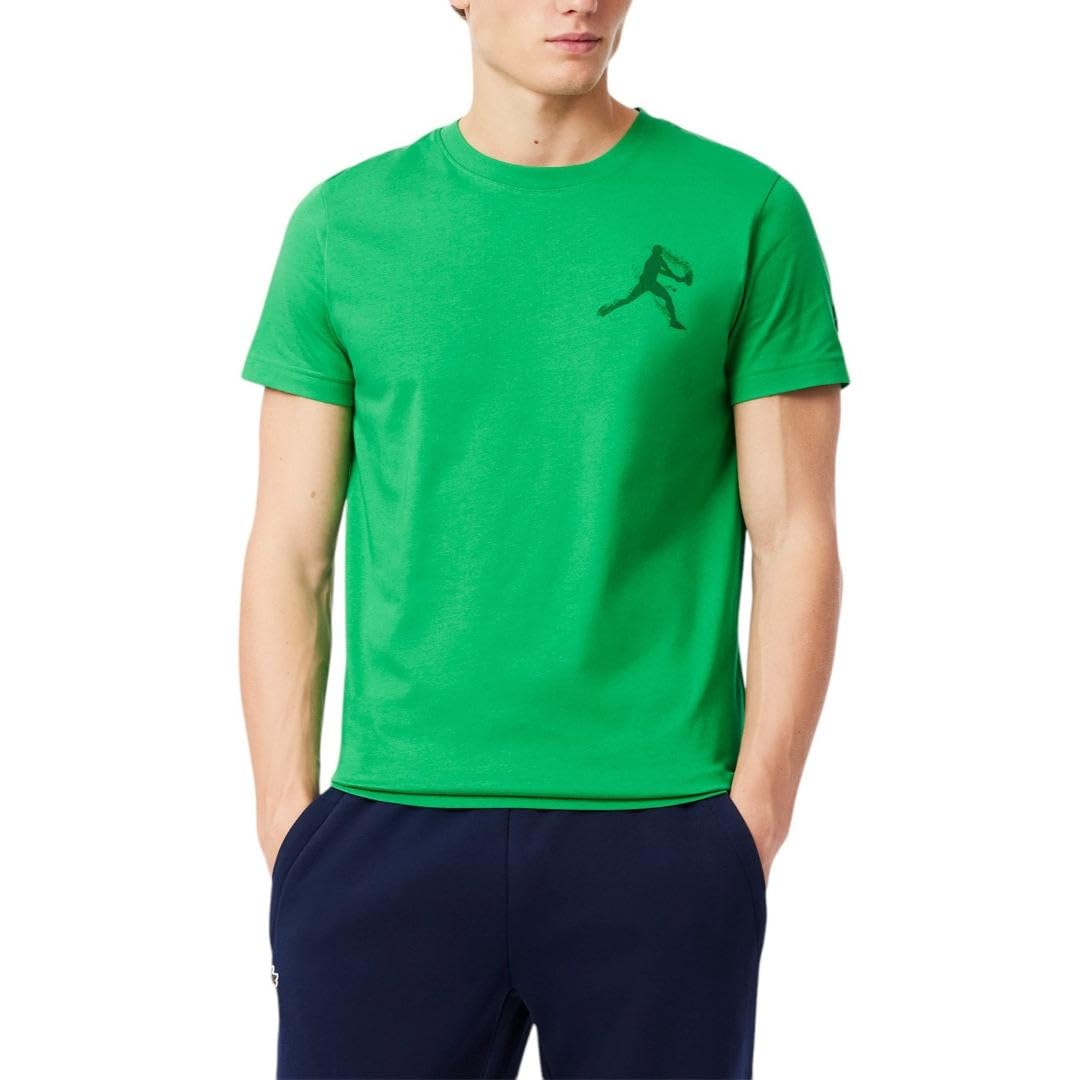 Lacoste Men’s Novak Graphic T-Shirt & Baseball Cap Set, Calathea Green & Dark Green, Small