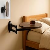 JANHOLOHANG Wall Mounted Folding Table, Perfect for Bedside/Sofa Side/Desk | Floating Desk for Wall,Table for Small Spaces, Bedside Folding Coffee Table,with Heavy-Durability Brackets
