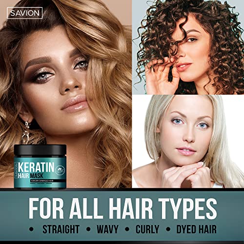 SAVION Hair Mask for Dry Damaged Hair and Revitalization Keratin