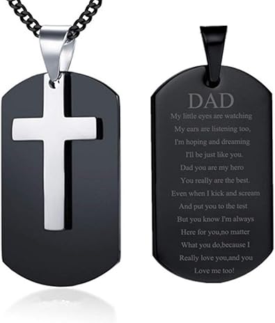 fathers day necklace engraved