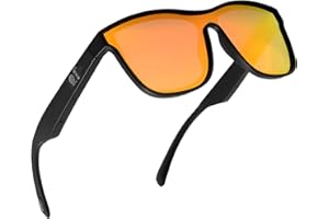 DELHI TORNADO Generic Smart Glasses Bluetooth Audio Sunglasses for Men Women with Built-in Mic & Speakers, Polarized Sunglasses Lenses, Touch Voice Assistant, HD Calling, Open Ear Sound Sunglasses (Red), 55口16-146