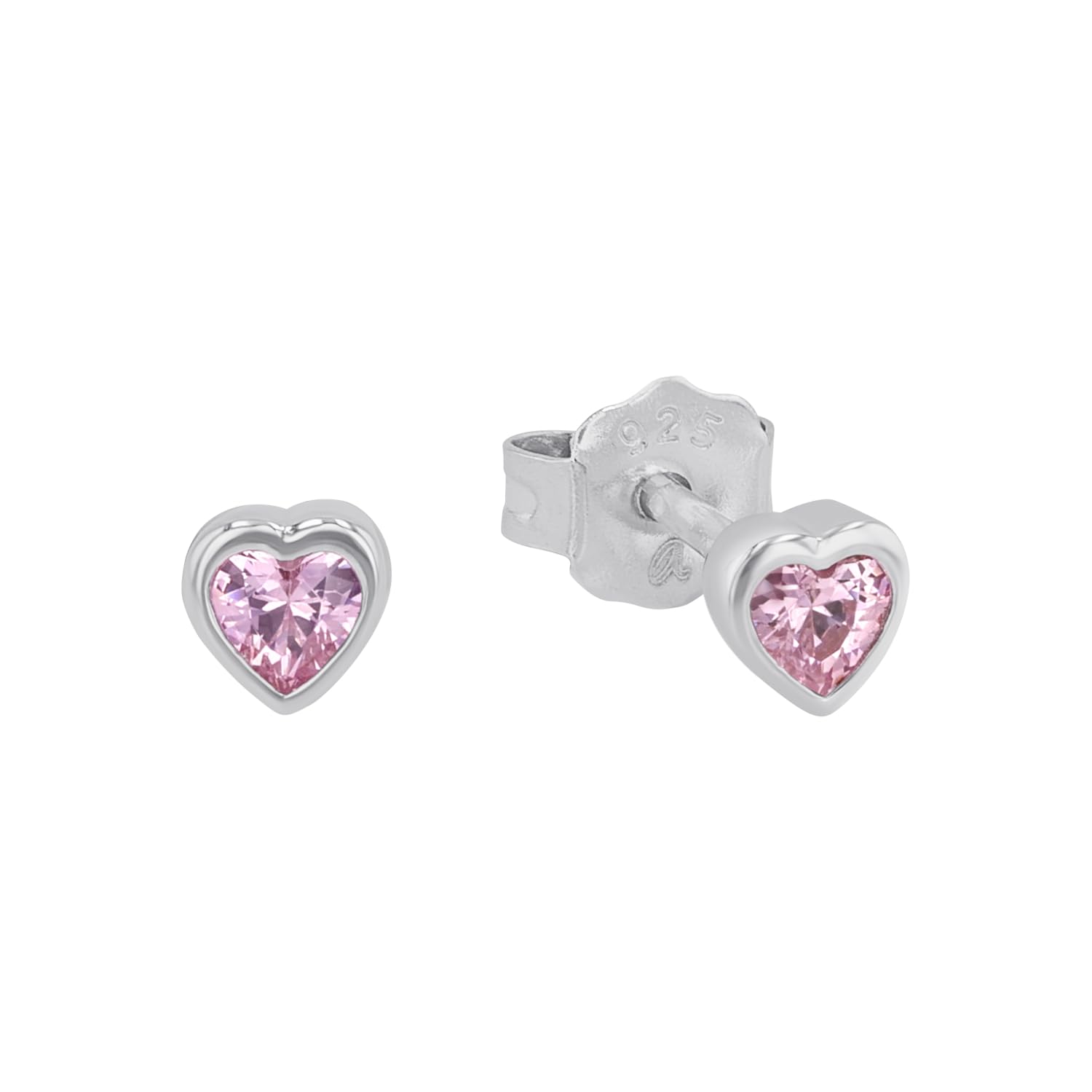 Prinzessin Lillifee stud earrings 925 Sterling silver girls' children's earrings, with zirconia synth., 0.4 cm, silver, heart, comes in jewelry gift box 2021046