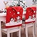 YOUDirect Xmas Chair Cap Sets of 4 PCS Santa Claus Cap Chair Cover Snowman Red Hat Chair Back Covers Non Woven Chair Back Cover Sets for Christmas Banquet Decorations 4 Pack