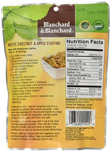 Blanchard & Blanchard Whole Chestnuts Roasted & Peeled (Organic) 5.29oz (6 Pack) - Image 3