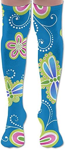 Flower And Dragonfly Unisex Knee High Compression Socks Running Socks Cute Stockings Funny Christmas Stocking