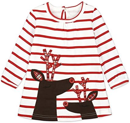 FTSUCQ Girls Toddler Cartoon Printed Striped Princess Dress