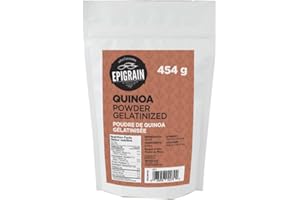 Quinoa Powder Gelatinized 454g (16 oz) by Epigrain | Pre-Cooked Quinoa Flour | Smooth Texture, Neutral Taste | Ideal for Smoo