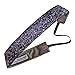 Sweaty Bands Womens and Girl Headband - Non-Slip Velvet-Lined Glitter Hairband - Viva Diva Gunmetal 1-Inch