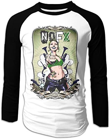 Long Sleeve Plain Raglan Baseball Jersey T-Shirts NOFX 4 Men