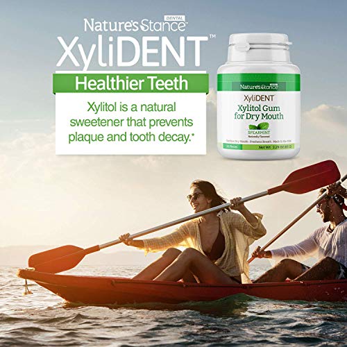 XyliDENT Xylitol Gum for Dry Mouth Relief Stimulates Saliva, Freshens