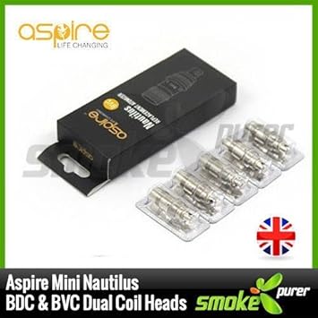 The NEW Aspire Mini Nautilus Adjustable Airflow BDC & BVC *Dual Coil* Genuine Aspire (5 x New 1.6ohm BVC Coils Only) by Aspir