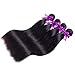 OYM HAIR Brazilian Straight Hair 4 Bundles 100% Unprocessed Virgin Human Hair Extensions Silky Straight Weave Natural Color