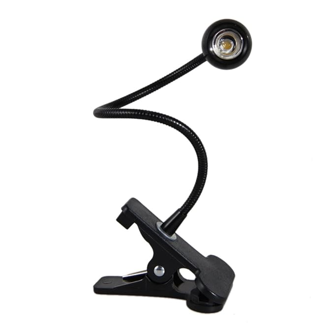 Bestvech Usb Reading Led Clip Light Clip-On Beside Bed Table Desk Lamp (Warm Light Black Color)