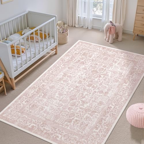 HUGEAR Rose Vintage Teppich Wohnzimmer 90x150cm Waschbar