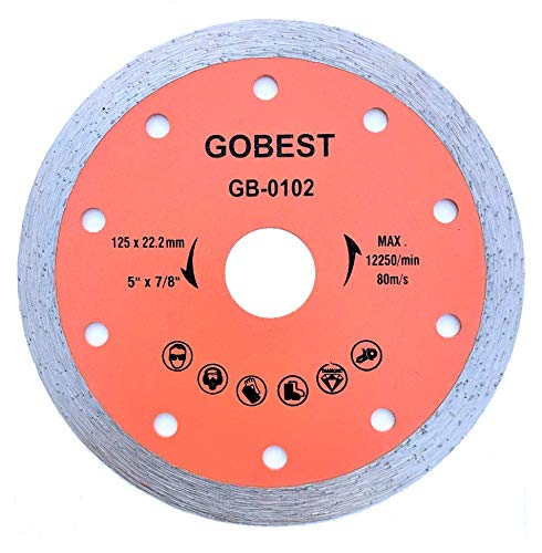 GOBEST GB-0102, Tile Diamond Disc Blade 125 x 22.2 Bore Wet Cutting