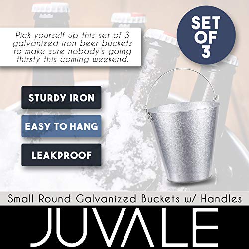 2 Juvale+Small+Round+Galvanized+Buckets