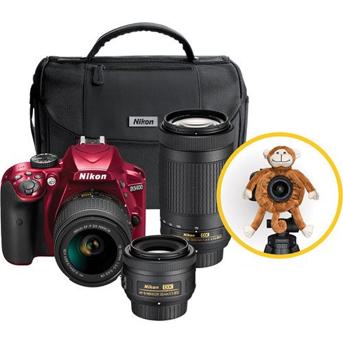 Nikon-D3400-Triple-Lens-Parents-DSLR-Camera-Kit-32GB-Card-Great-Savings-Holiday-Bundle