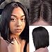 Kbeth Hair Straight 4x4 Lace Front Wigs Human Hair for Black Women Unprocessed Brazilian Virgin Remy Hair Wig 180% Density Straight Short Bob Lace Front Wig Natural Black Color (12 Inch, Straight Wig)