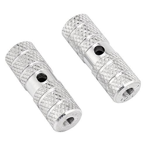 LiangGui Alloy Mountain Bike Bicycle Pedal Foot Stunt Pegs for Kids Cylinder Silver 1 Pair - Thumbnail 3