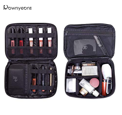 Rownyeon 3 Layers Waterproof Makeup Bag Cosmetic Bags Travel Organizer Mini Train Case with Adjustable Dividers for Cosmetics Makeup Brushes Toiletry Jewelry Digital Accessories 2 Rownyeon 3 Layers Waterproof Makeup Bag Cosmetic Bags Travel Organizer Mini Train Case with Adjustable Dividers for Cosmetics Makeup Brushes Toiletry Jewelry Digital Accessories
