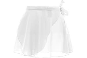 Lusofie Ballet Wrap Skirt with Ties, Girls Ballet Skirt, Flowy Chiffon Toddler Ballets Skirts for Girls