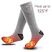 Rabbitroom Unisex Rechargeable Battery Electric Heated Socks Kit, Thick Knitting Thermal Sox Care Chronically Cold Feet, Winter Warm Cotton Crew Socks for Outdoor Hunting Skiing, Free Size (Gray)