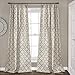 Lush Decor Geo Trellis Curtains Room Darkening Window Panel Drapes Set for Living, Dining, Bedroom (Pair), 84” x 54”, Gray, 84