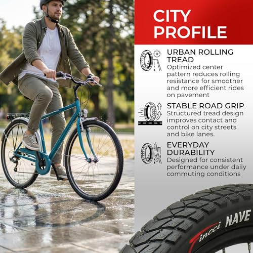 Fincci Gravel Copertoni Bici 700x35c - Set di Pneumatici Pieghevoli 28" con Protezione Antiforatura 1 mm e 2 Camere d'aria 37-622 - Gomme per Montagne & Elettrica Bici, City Bike Uomo & Donna