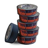 True Blue Premium Blue Professional Painter's Masking Tape - Indoor and Outdoor Use - Commercial Grade - Available in 2 Widths - Works on a Variety of Surfaces (1.5 Inch, 6-Pack)