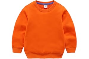 DCUTERQ Boys' Crewneck Thin Sweatshirt Girls Sport Long Sleeve Cotton Pullover Tops Kids Toddler Solid T-Shirt