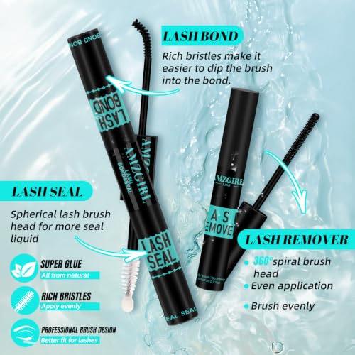 AMZGIRL Cluster Lashes Kit,40D Lash Clusters D Curl 9-16mm,320pcs Lashes | Complete DIY lash kit with 320 soft-volume 40D D curl clusters, bond & seal, remover and tweezers for balanced everyday looks