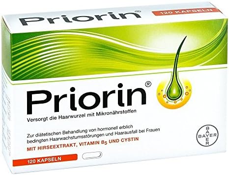 Bayer Priorin Anti Hair Loss Growth - 120 Capsules/Box - German Product Treatment Hair