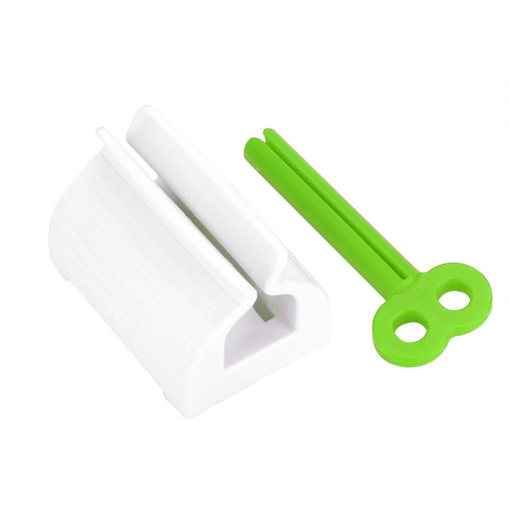 Rolling Tube Toothpaste Squeezer Novel Rotate Handle Dispenser Super Convenient Saver Multipurpose Sucker Easy Plastic Stand Holder for Bathroom(Green)