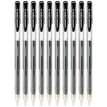 Uni-ball Signo Dx Um-100 Gel Ink Pen - 0.5 Mm - 10 Pcs - Uni Mitsubishi Pencil(Black)