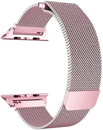 OROBAY Mesh Stainless Steel Milanese Loop Watch Band Compatible with Watch Series 4 Series 3 Series 2 Series 1 38mm 40mm with Magnetic Closure Clasp, Pink
