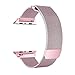 OROBAY Mesh Stainless Steel Milanese Loop Watch Band Compatible with Watch Series 4 Series 3 Series 2 Series 1 38mm 40mm with Magnetic Closure Clasp, Pink