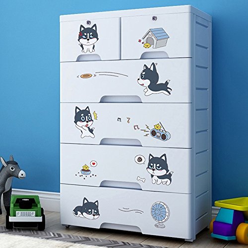 Nafenai Plastic Kids'Closet Wardcode Storage with 4 Drawers and 2 Cabinets for Clothes Toys