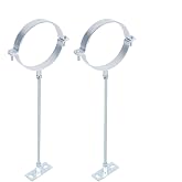 2PCS 8" Chimney Pipe Bracket,Wall Support Chimney Pipe Holder，Stove Pipe Hanger，B Vent Wall Strap，Rigid Split Ring Hanger,for 6" (8" O.D.) Double Wall Insulated Chimney Pipe，Lengthened 16-inch Screw