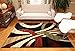 Feraghan/New City Brand New Contemporary Modern Wavy Circles Area Rug, 4' Round, Black/Brown/Beige