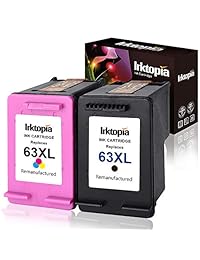 HP 63 X L cartucho de tinta remanufacturado, Reemplazo para HP DeskJet 1110 1112 2130 3630 3632 3633 Envy 4520 Officejet 3830 4650 etc.   muestra precisa de nivel